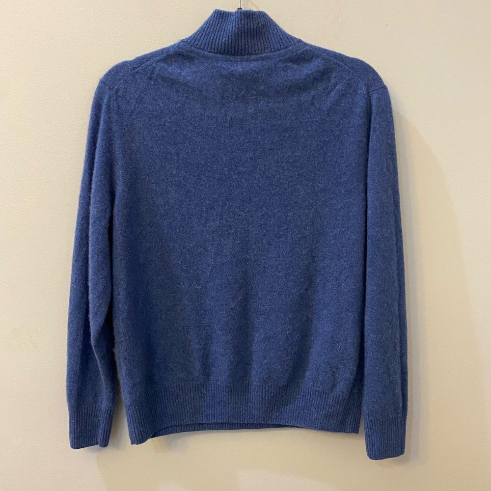 Allen Solly 100% Cashmere Quarter Zip Blue Sweater Women Size L - Picture 5 of 6